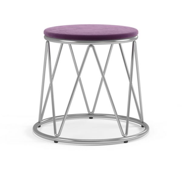 elephant upholstered seat darkpurple h430 chrome